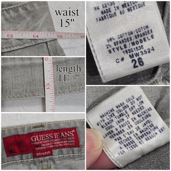 Guess ✦ Y2K Stretch Denim Mini Skirt ✦ Gray Wash Front Pockets Jean Sz 26 NWOT - Picture 9 of 9